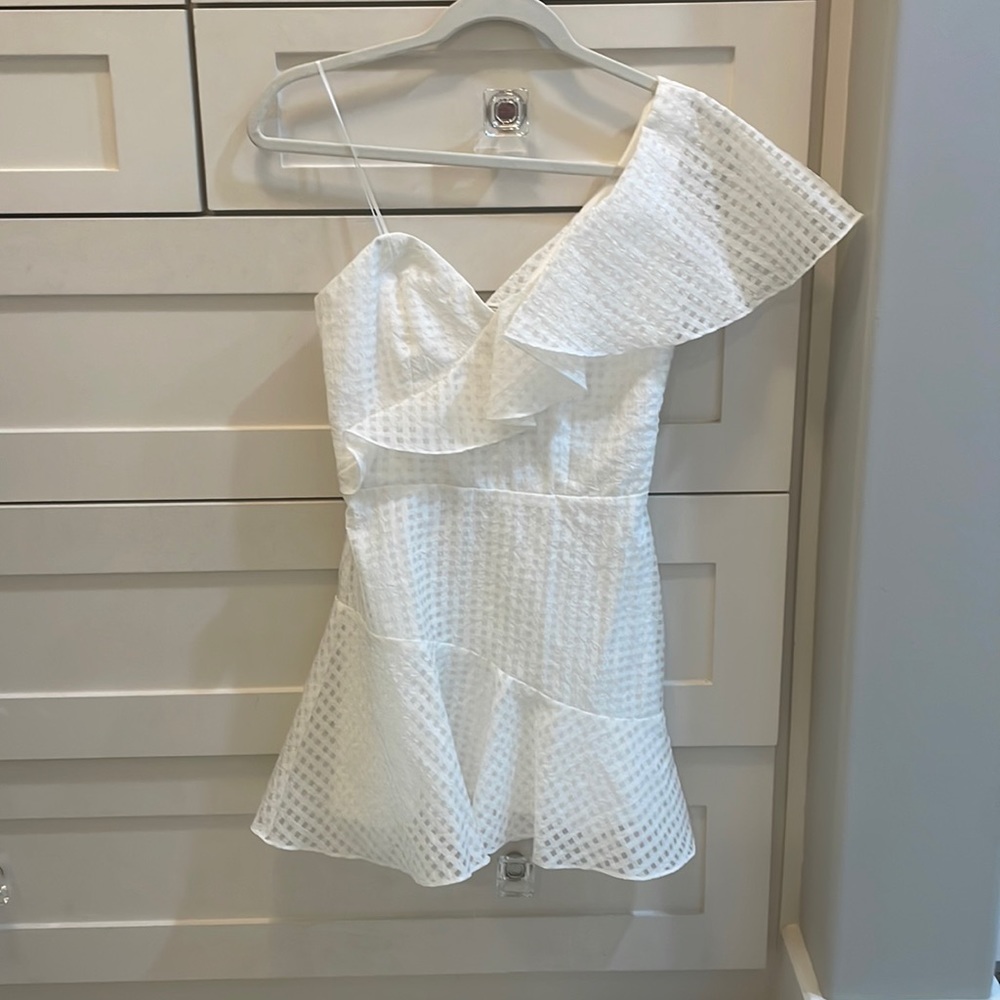 Amanda Uprichard One Shoulder Ruffle Dress